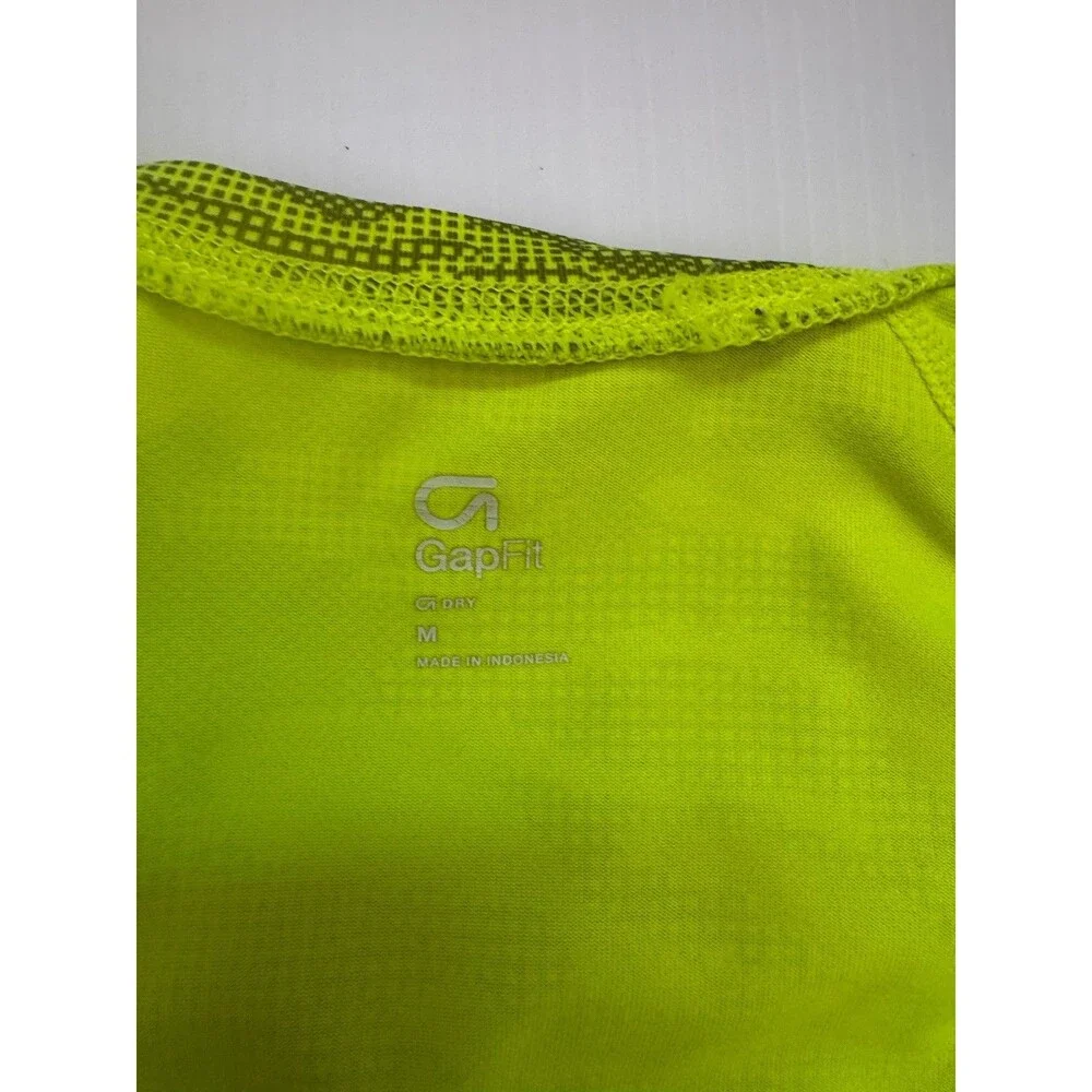 GapFit Kids Neon Green Camo Long Sleeve Athletic Shirt Size M 8-9